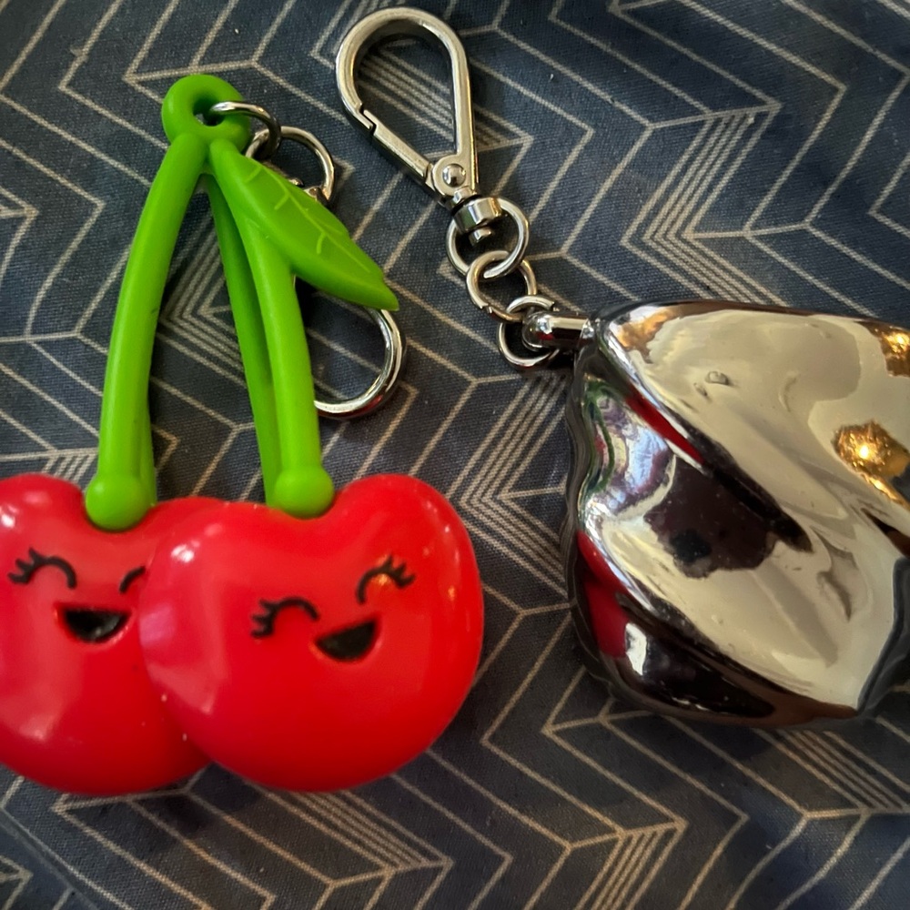 Bath and body Cherry hand sanitizer and chrome holder bundle